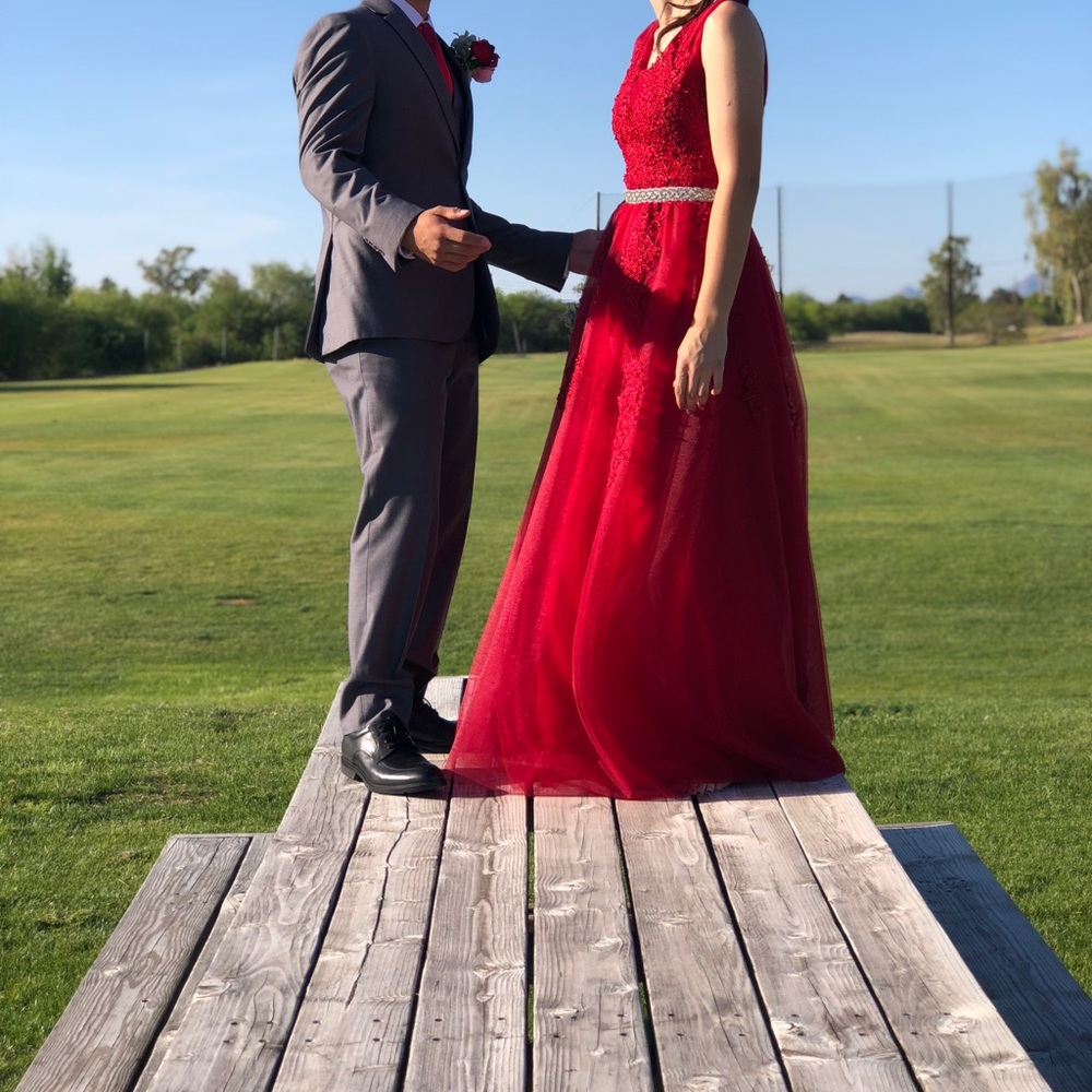 Ruby red prom dress